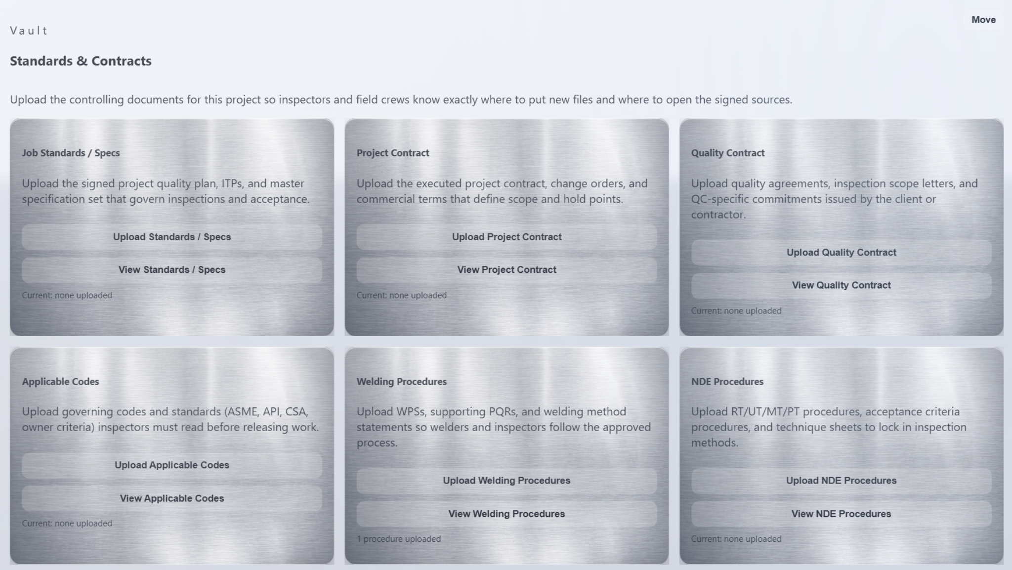 QA vault standards view 1